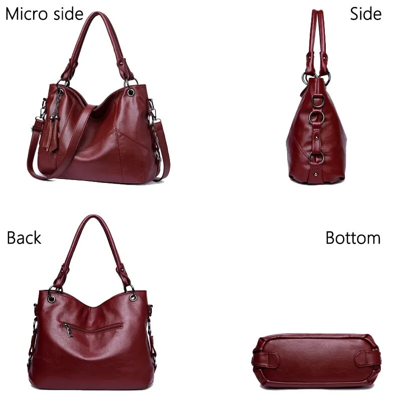 Women Leather Handbags Designer Tassel Crossbody Bags For Women Luxury