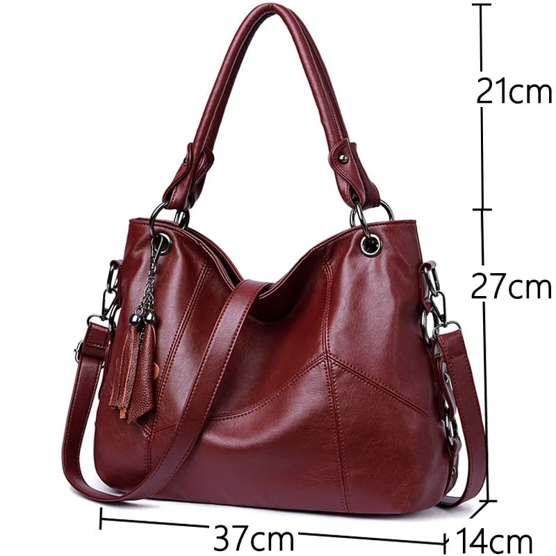 Women Leather Handbags Designer Tassel Crossbody Bags For Women Luxury