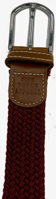 Woven Stretch Belt - Burgundy