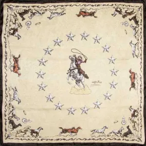 Wyoming Traders Ivory Mustang Limited Edition Silk Scarf