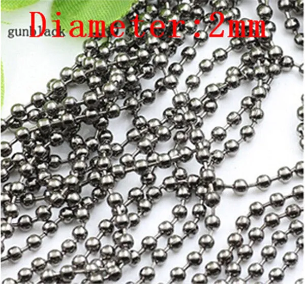 XINYAO 10m/lot 1.2 1.5 2 mm Gold/Black Color Metal Ball Bead Chains Bulk for Diy Bracelet Necklace Jewelry Findings Making F680